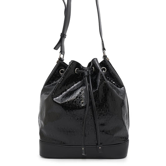 SAINT LAURENT PARIS Monogram bucket bag Black568606 Patent Leather