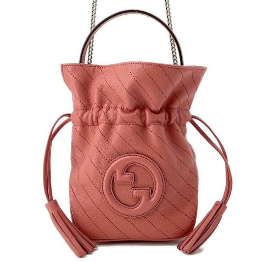 GUCCI Blondie Mini Bucket Pink760313 Leather