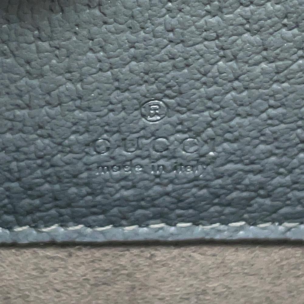GUCCI Cutout Interlocking G Shoulder Bag Gray/Black725341 GG SupremeCanvas Leather