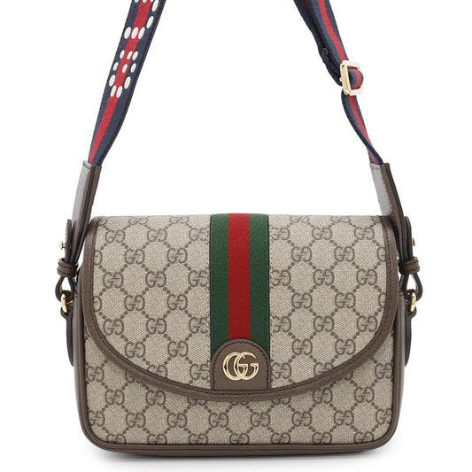 GUCCI Ophidia Shoulder Bag Beige722117 GG SupremeCanvas Leather Size Small