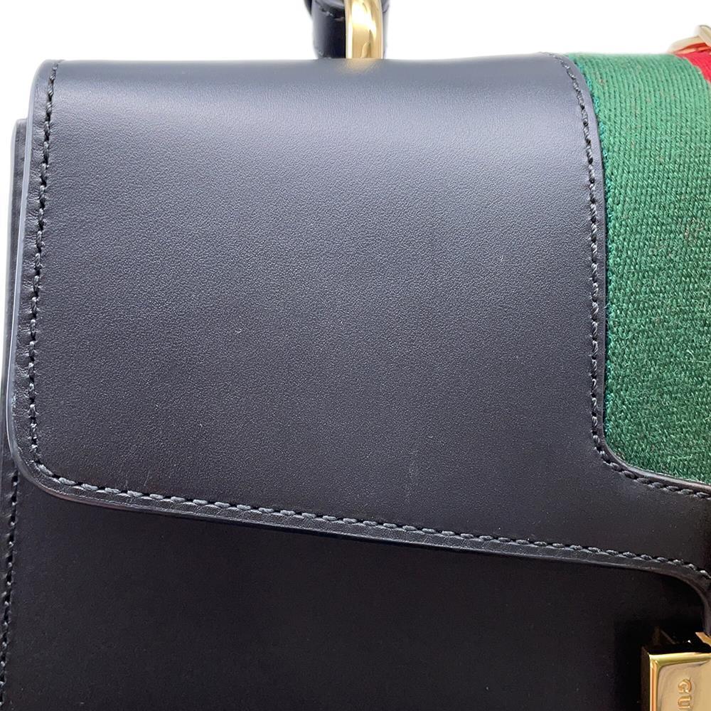 GUCCI Cherie Line Sylvie 2wayHandbag Black431665 Leather