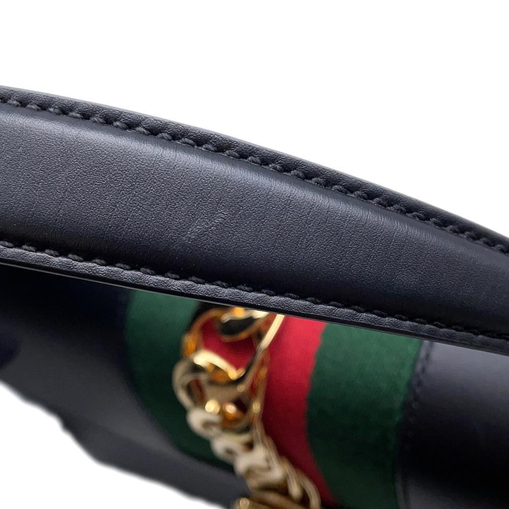 GUCCI Cherie Line Sylvie 2wayHandbag Black431665 Leather