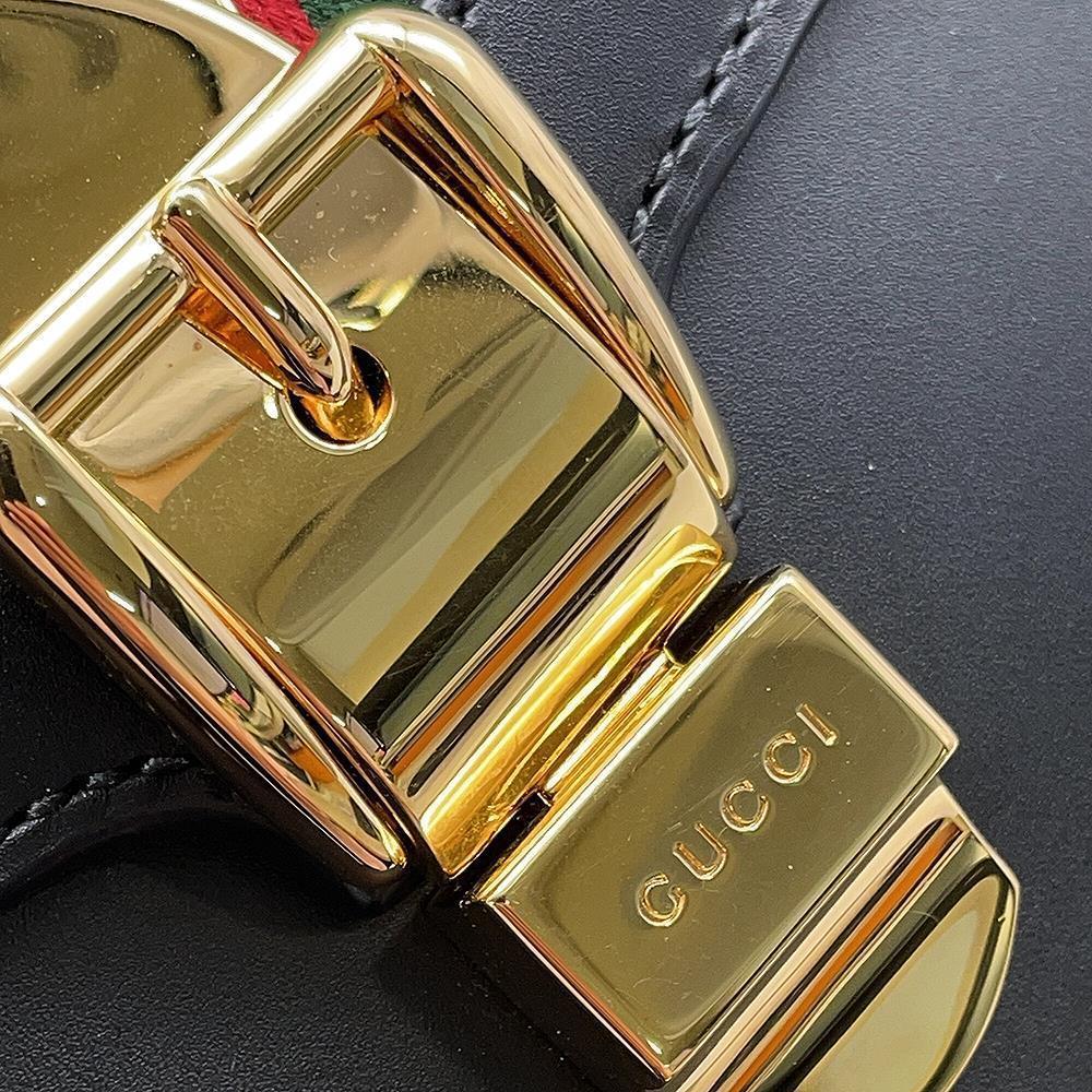 GUCCI Cherie Line Sylvie 2wayHandbag Black431665 Leather