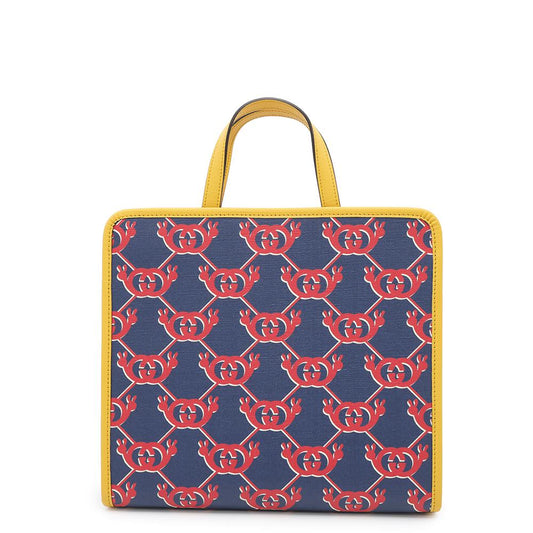 GUCCI Snail Children Tote Bag Children's Navy/Yellow/Red605614 PVC Coated Canvas Leather