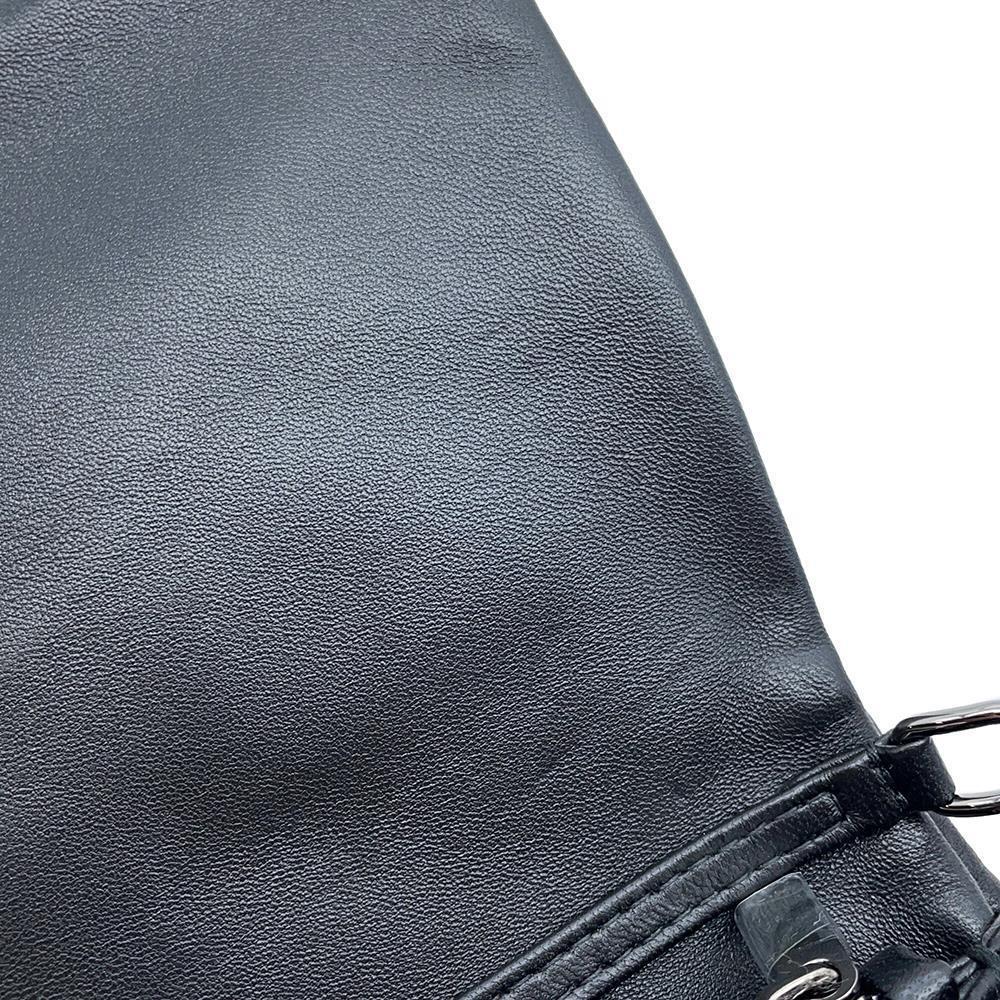 Dior Caro Star Studded Flap Shoulder Wallet Black Leather