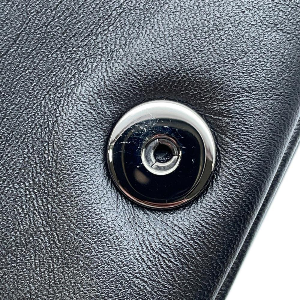 Dior Caro Star Studded Flap Shoulder Wallet Black Leather