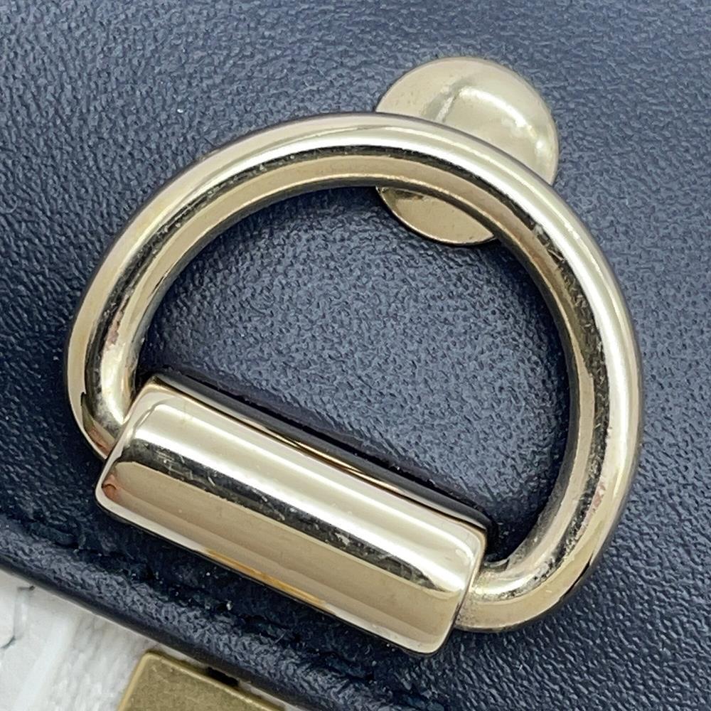 Dior Vibe 2WAY Bowling Bag White/NavyM6209OOBR Leather Rubber Size Small