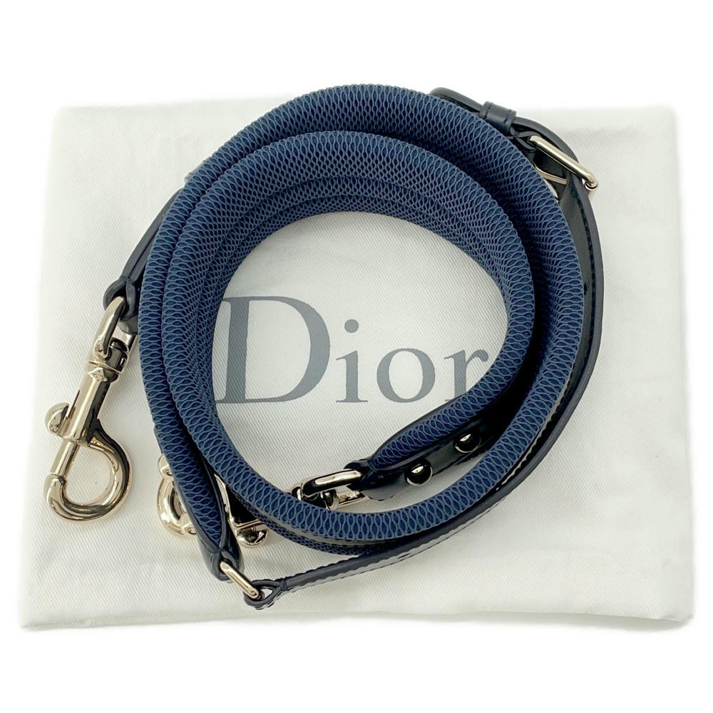 Dior Vibe 2WAY Bowling Bag White/NavyM6209OOBR Leather Rubber Size Small