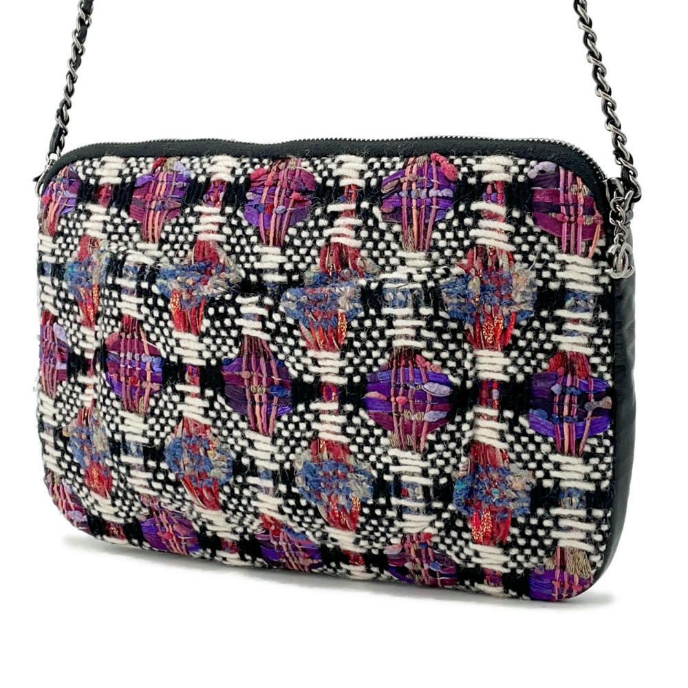 CHANEL Girl Chanel ChainShoulder Bag Black/Multicolor Tweed Lambskin