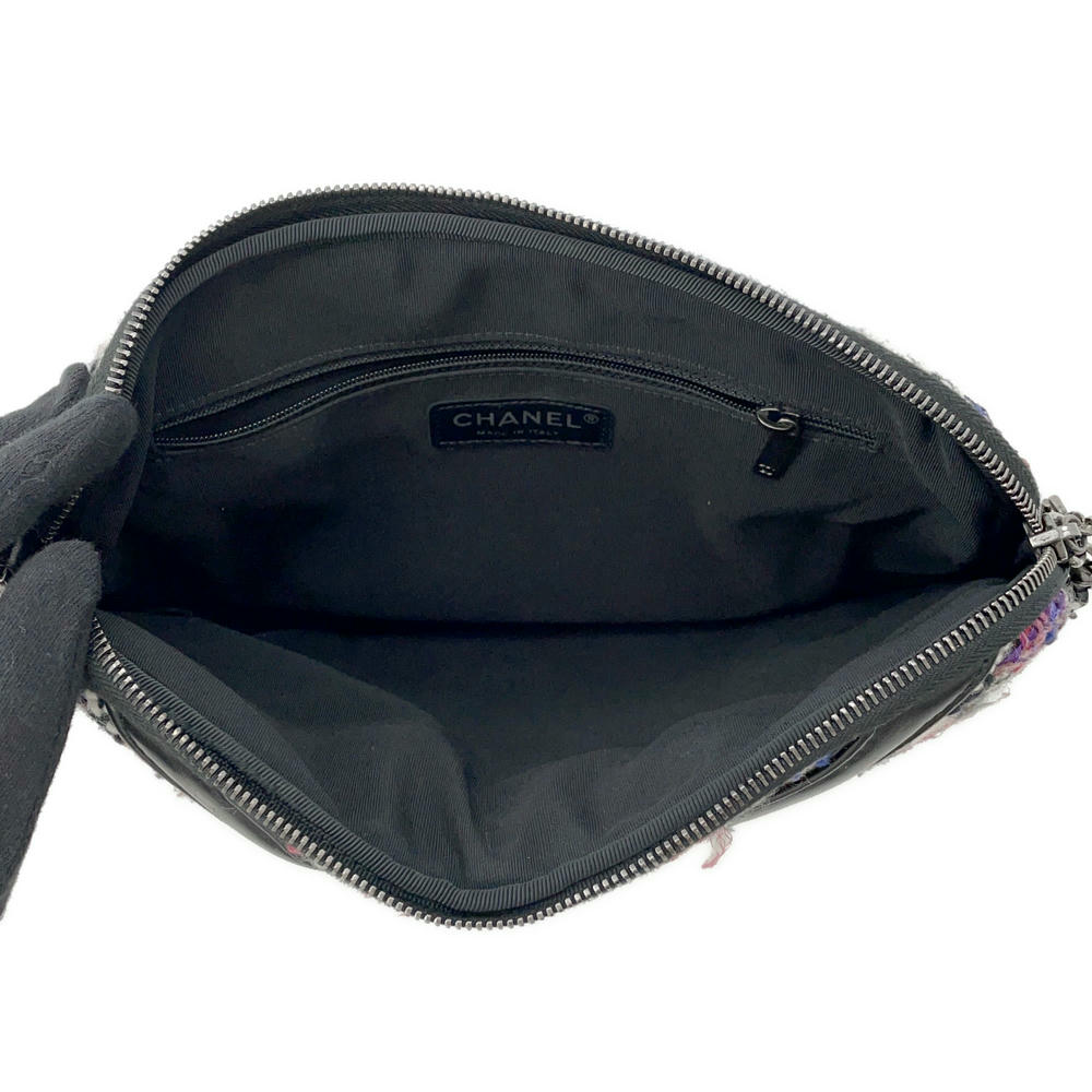 CHANEL Girl Chanel ChainShoulder Bag Black/Multicolor Tweed Lambskin