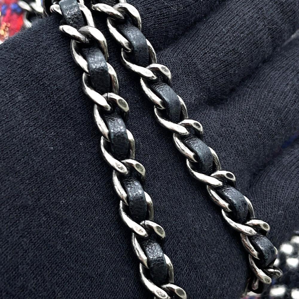 CHANEL Girl Chanel ChainShoulder Bag Black/Multicolor Tweed Lambskin