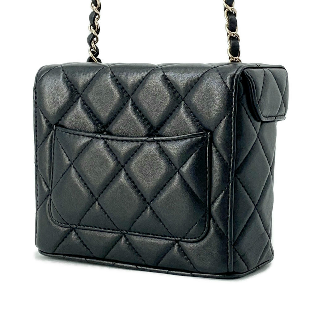 CHANEL Matelasse Vanity ChainShoulder Bag Black Lambskin