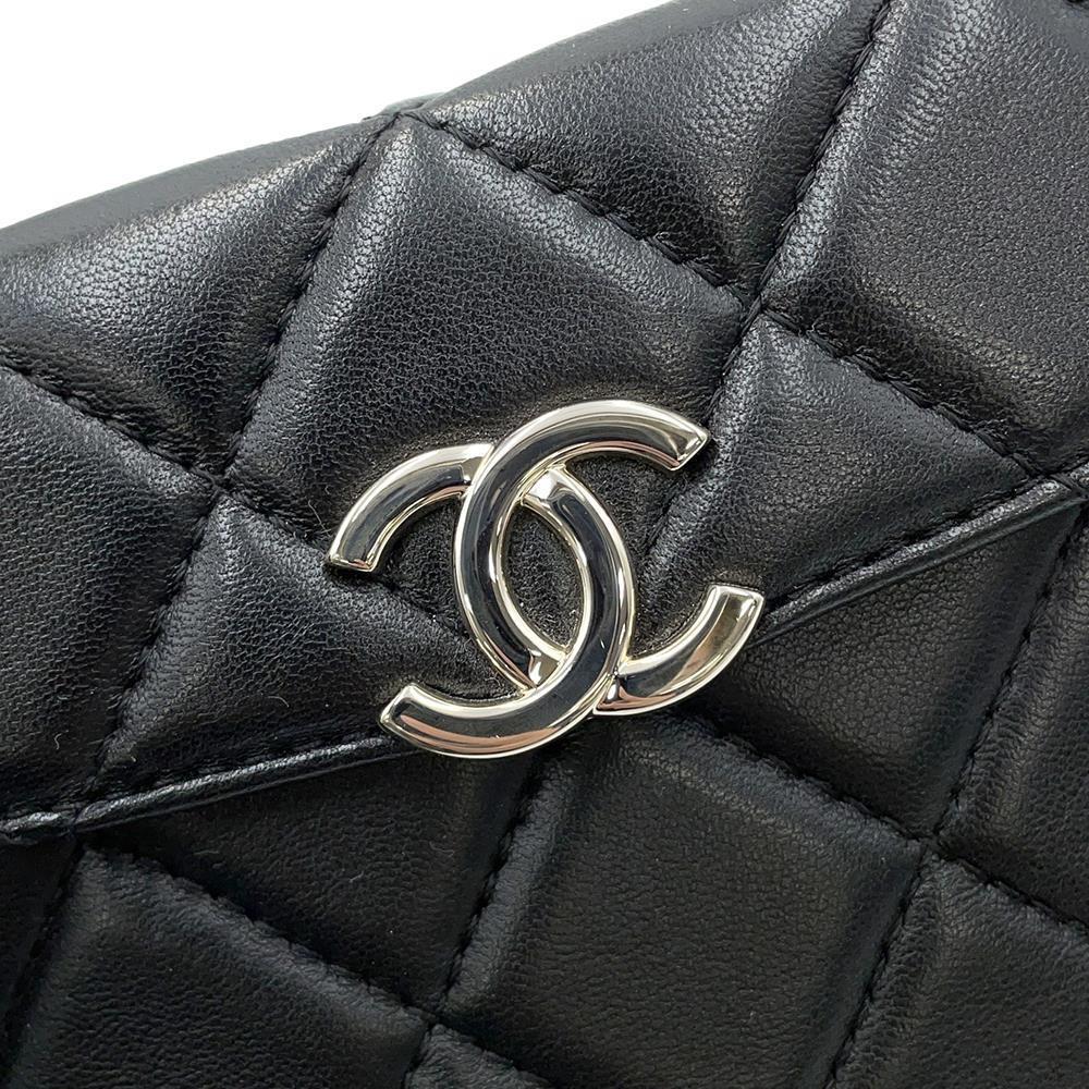 CHANEL Matelasse Vanity ChainShoulder Bag Black Lambskin