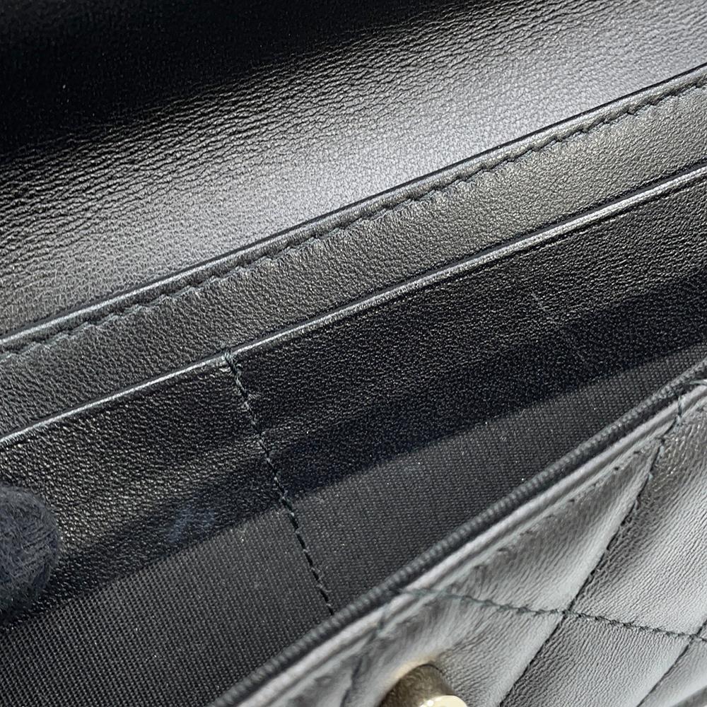 CHANEL Matelasse Clutch Bag Black Lambskin