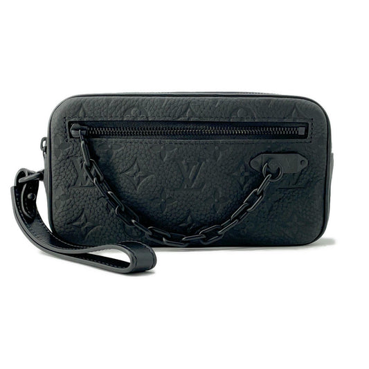 LOUIS VUITTON Pochette Volga NoirM55703 Monogram・Taurillon