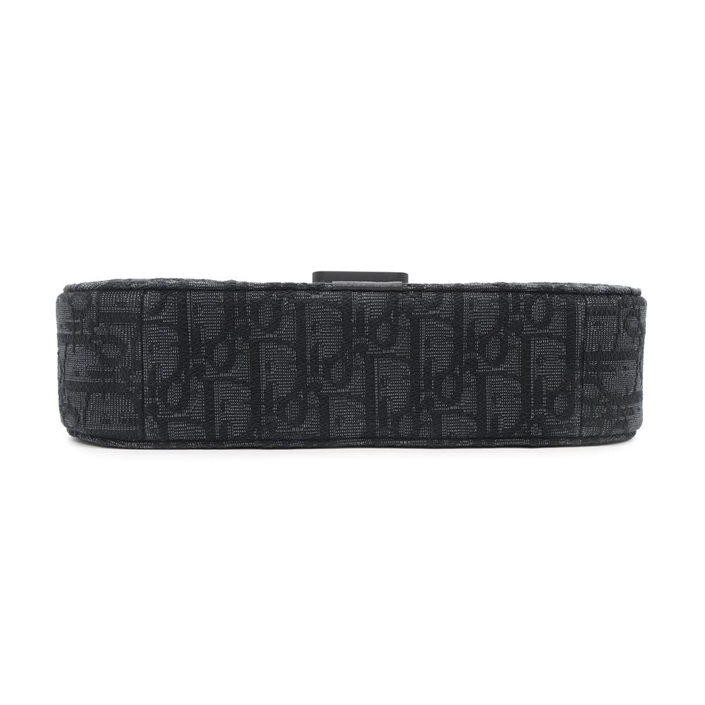 Dior Oblique Saddle Flap Messenger Bag Black1ADPO049YKS Jacquard Grained CalfLeather Size Small