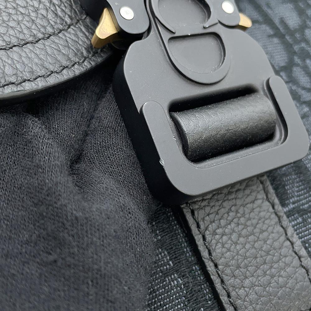 Dior Oblique Saddle Flap Messenger Bag Black1ADPO049YKS Jacquard Grained CalfLeather Size Small