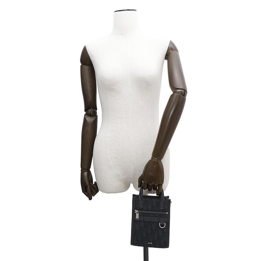 Dior Safari North South 2way Tote Bag Black2ESWS017YKY Jacquard Calf Leather Size Mini