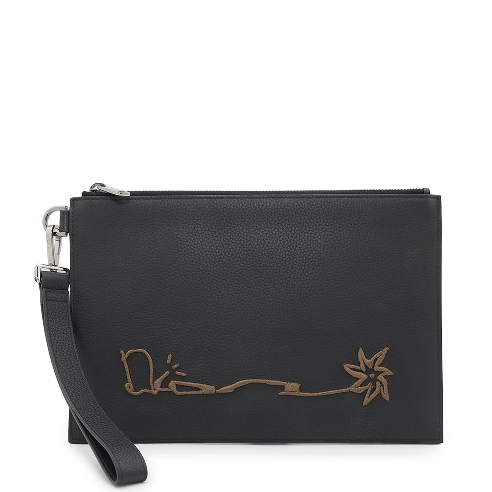 Dior Cactus Jack Collaboration Clutch Bag Black2ESCA338SOT Leather