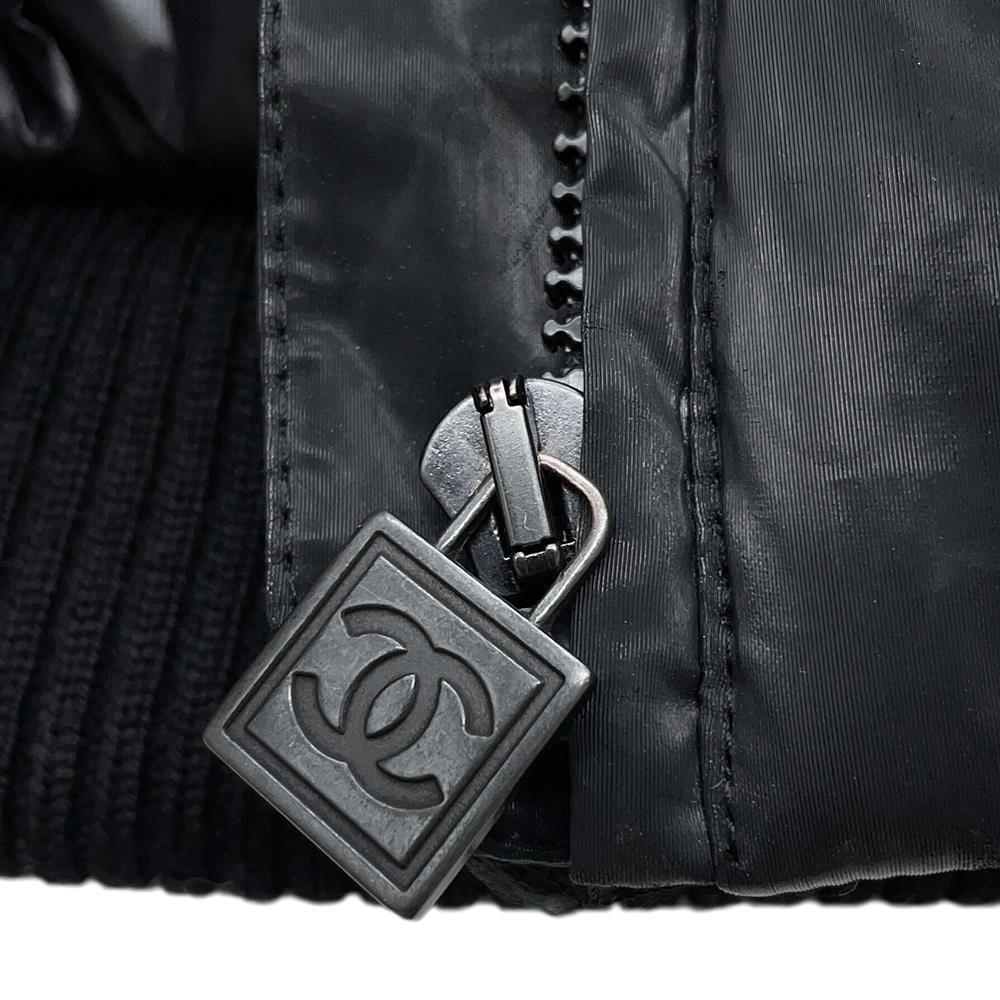 CHANEL Sports line hooded vest Size 38 BlackP36696 Polyurethane70% Nylon30%