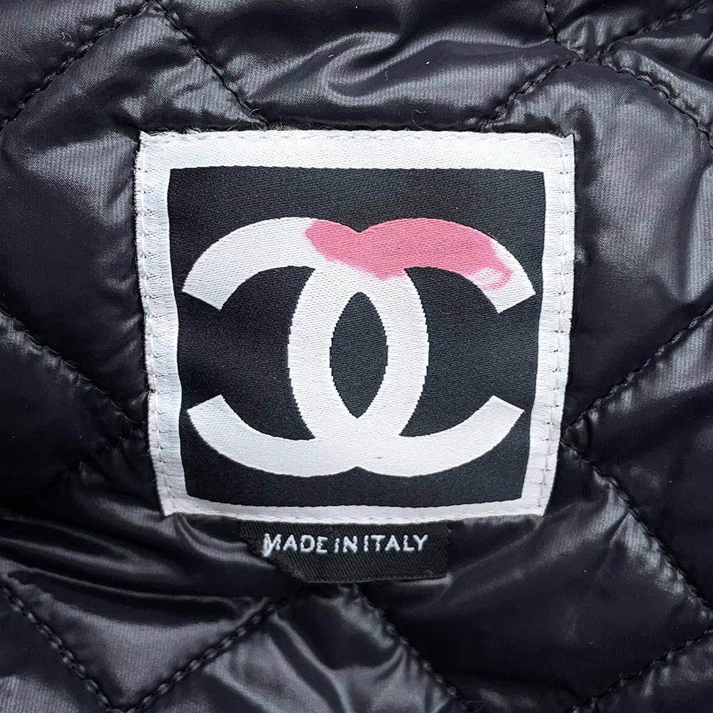 CHANEL Sports line hooded vest Size 38 BlackP36696 Polyurethane70% Nylon30%
