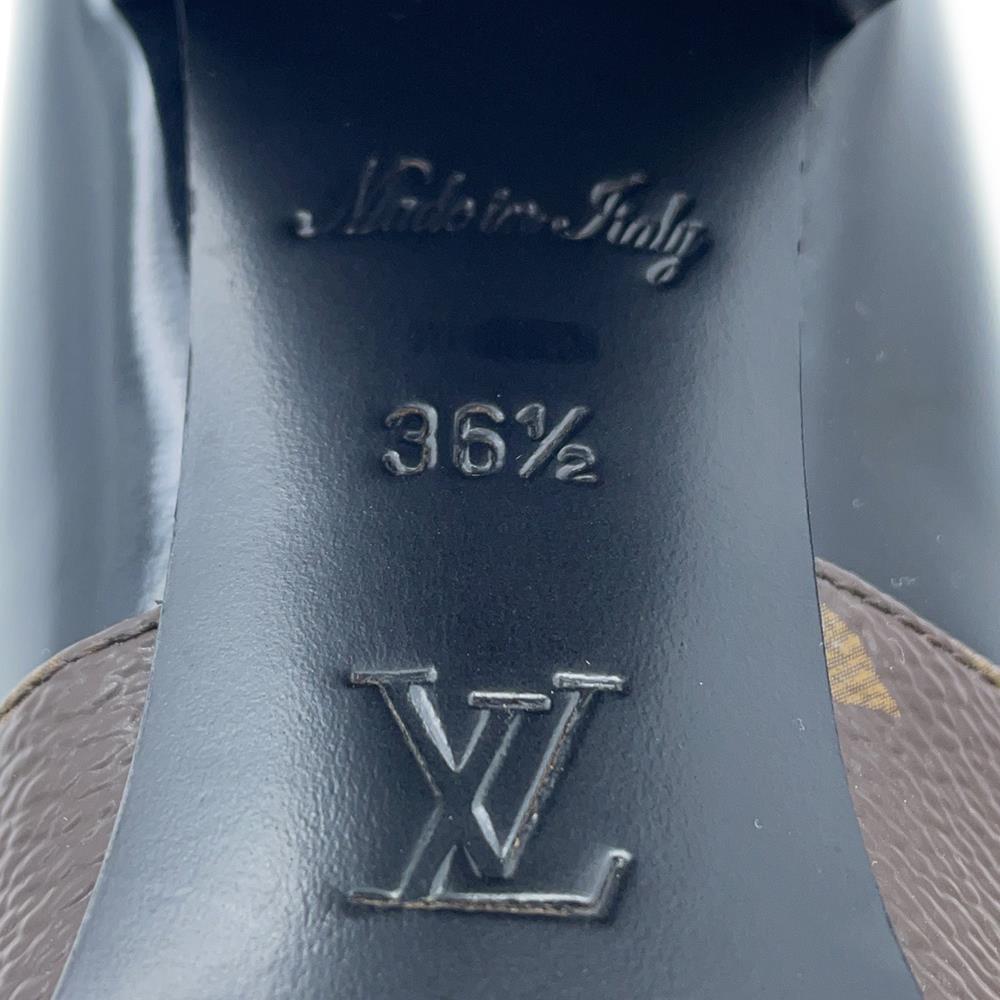 LOUIS VUITTON Star Trail Line Boots Noir Monogram Patent Leather Size 36 1/2