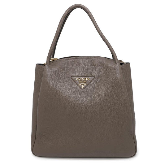 PRADA Handbag Greige1BC142 Leather