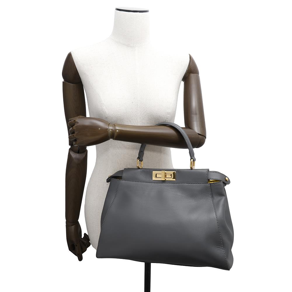 FENDI Peekaboo 2wayBag Gray8BN226 Leather Size regular
