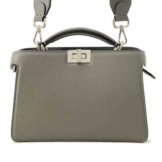 FENDI Peekaboo ICUXCross 2wayBag Gray7VA582 Leather