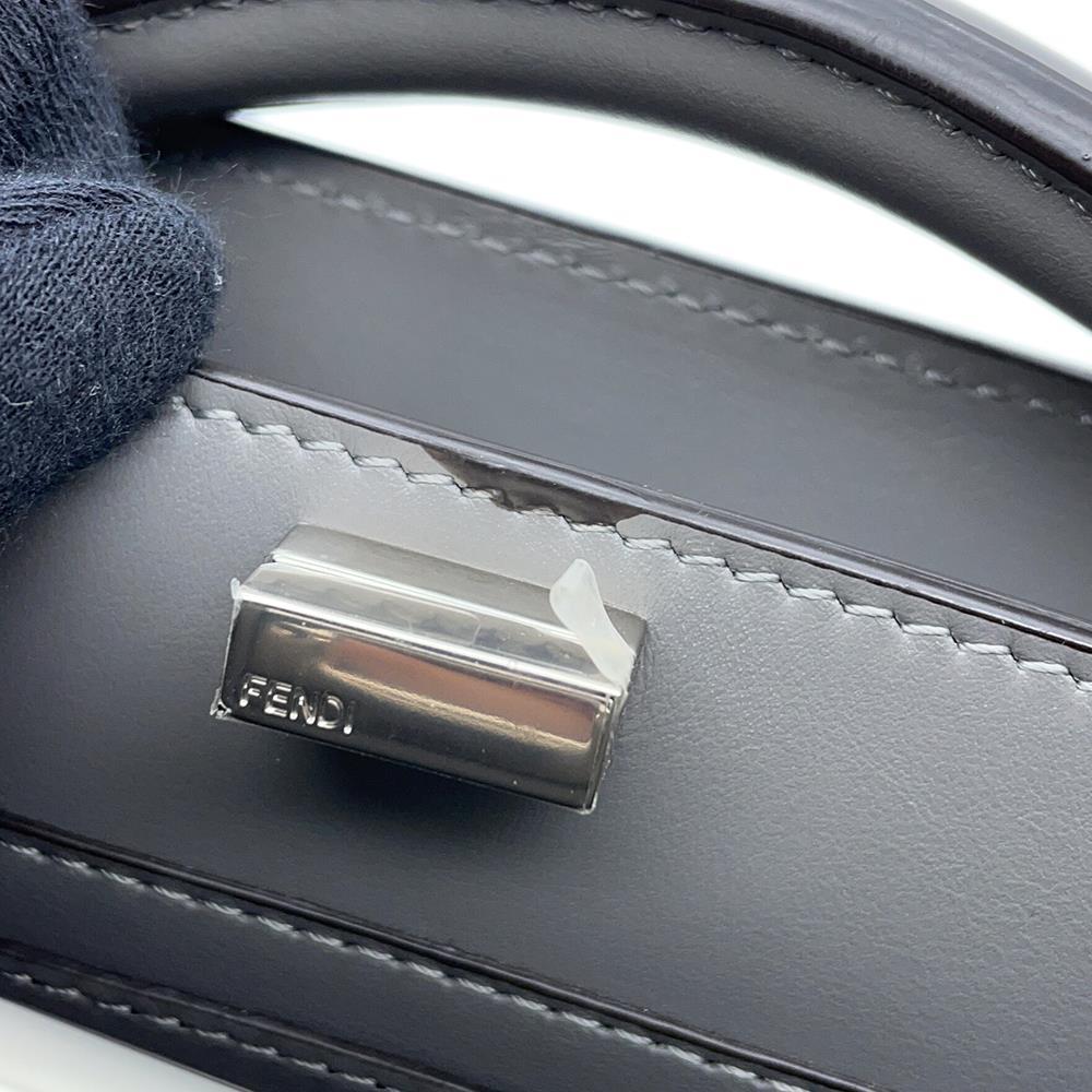 FENDI Peekaboo ICUXCross 2wayBag Gray7VA582 Leather