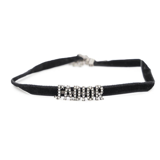 Dior choker Black Metal Velour