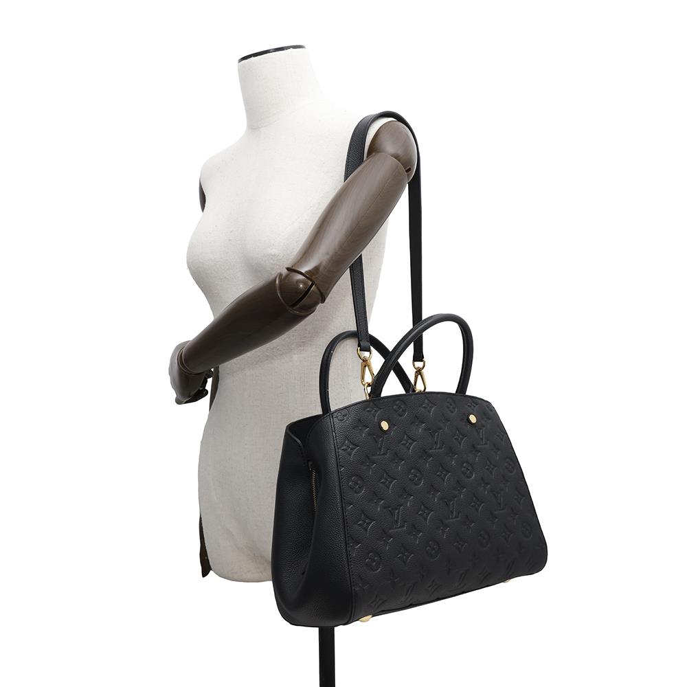 LOUIS VUITTON Montaigne NoirM41048 Monogram Empreinte Leather Size MM
