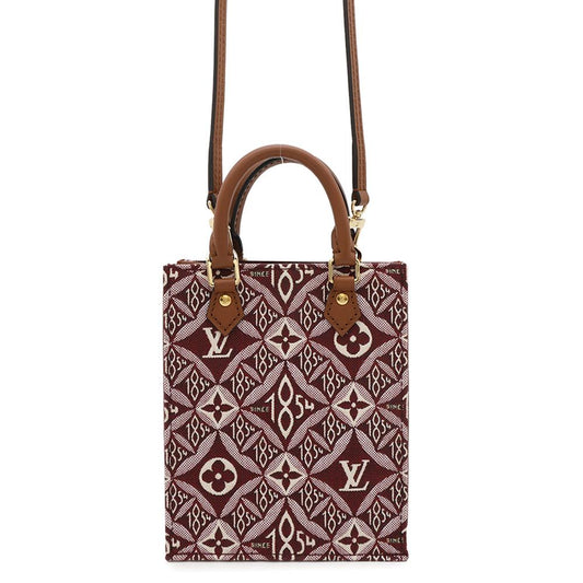 LOUIS VUITTON Petit Sac Plat BordeauxM69846 Monogram・Jacquard SINCE 1854