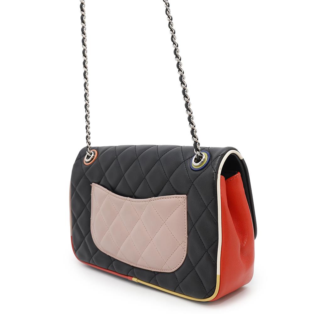 CHANEL CC Logo ChainShoulder Bag Black/MulticolorA93691 Lambskin