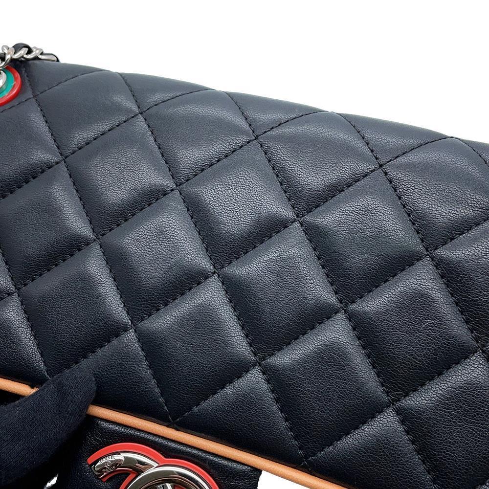 CHANEL CC Logo ChainShoulder Bag Black/MulticolorA93691 Lambskin