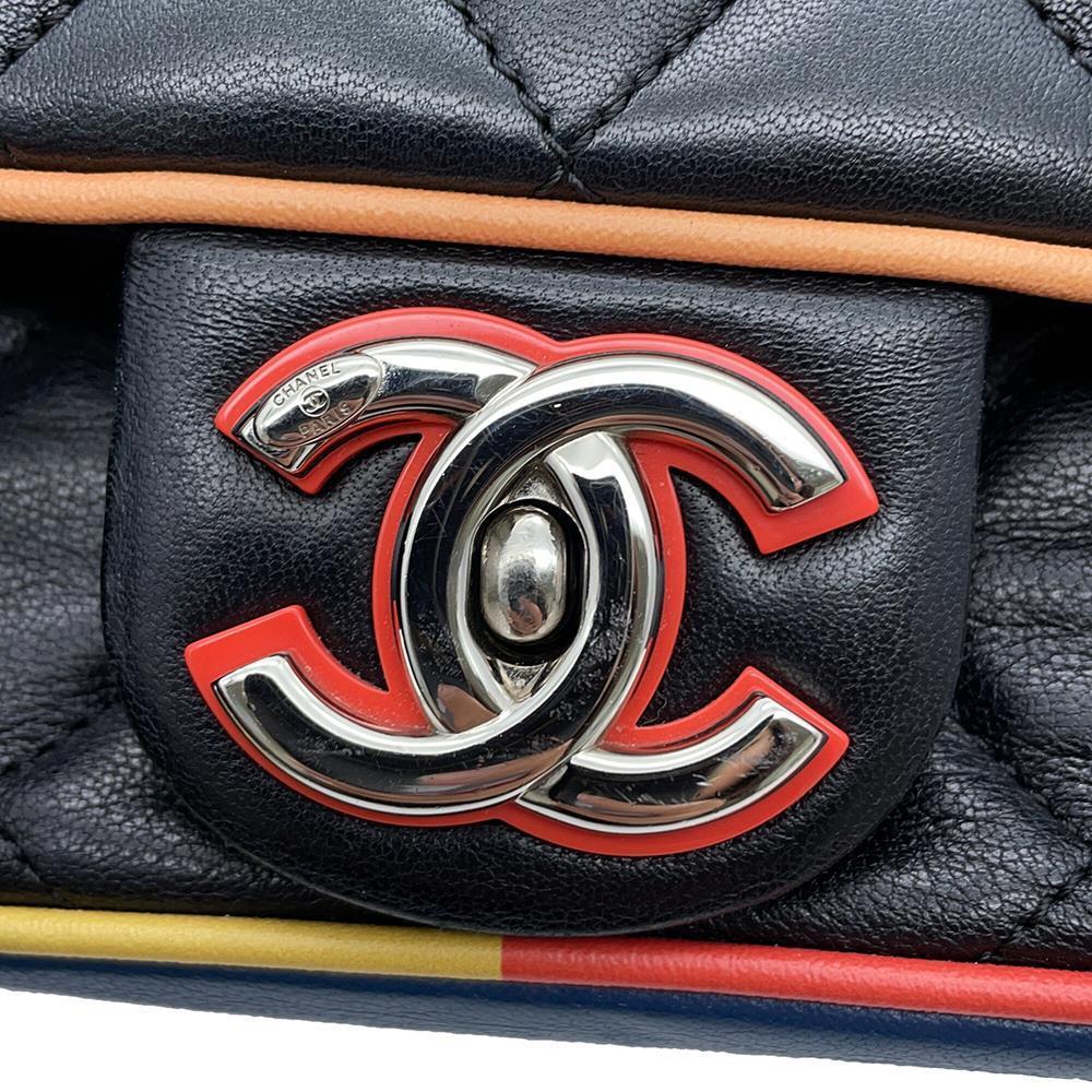CHANEL CC Logo ChainShoulder Bag Black/MulticolorA93691 Lambskin