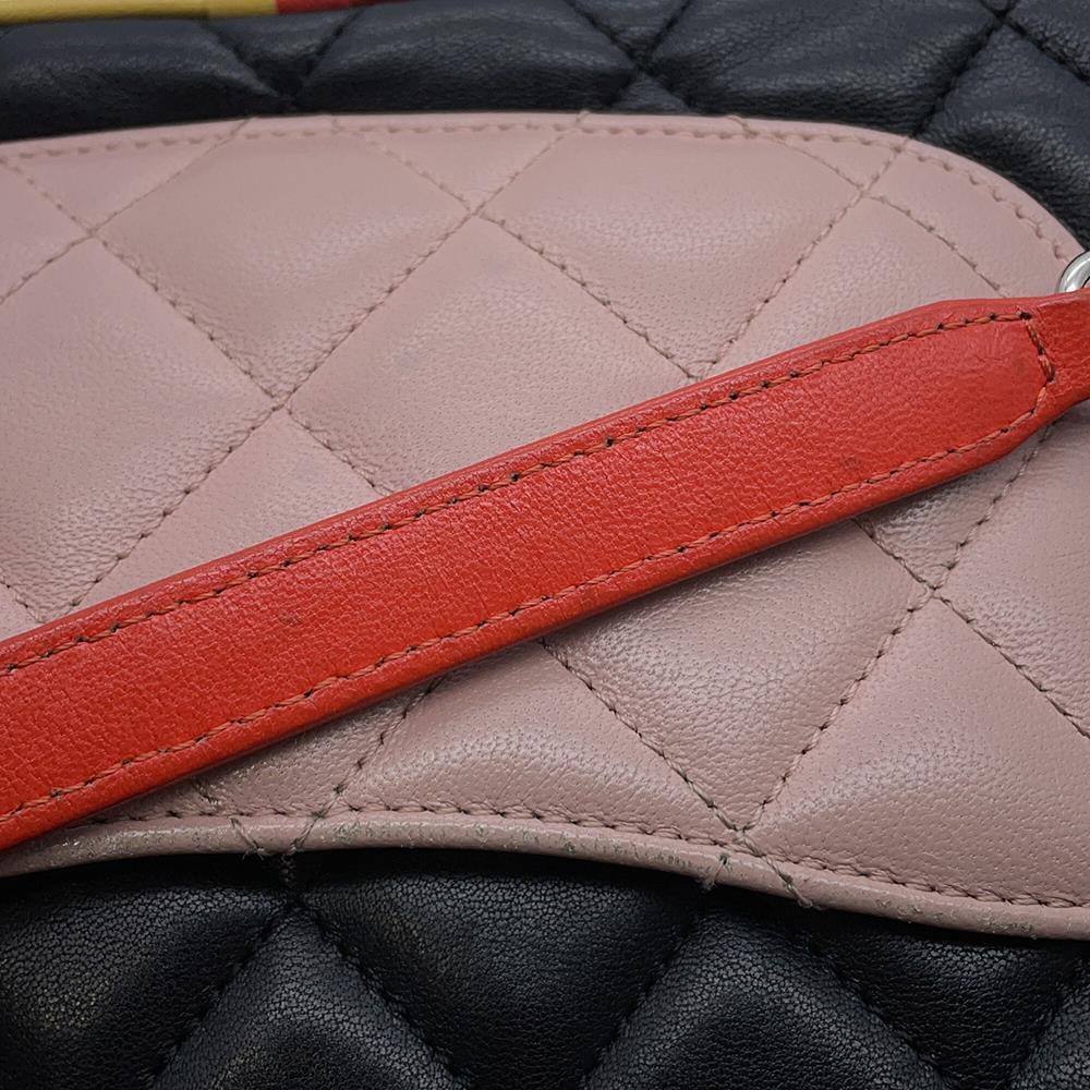 CHANEL CC Logo ChainShoulder Bag Black/MulticolorA93691 Lambskin