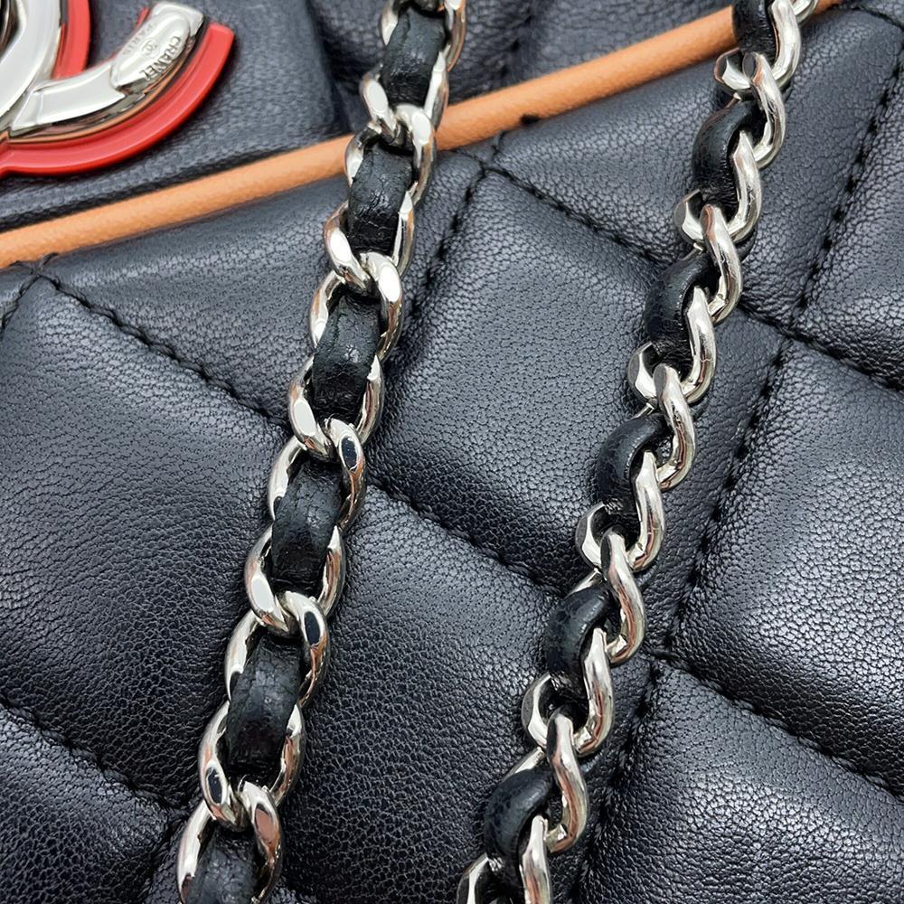 CHANEL CC Logo ChainShoulder Bag Black/MulticolorA93691 Lambskin