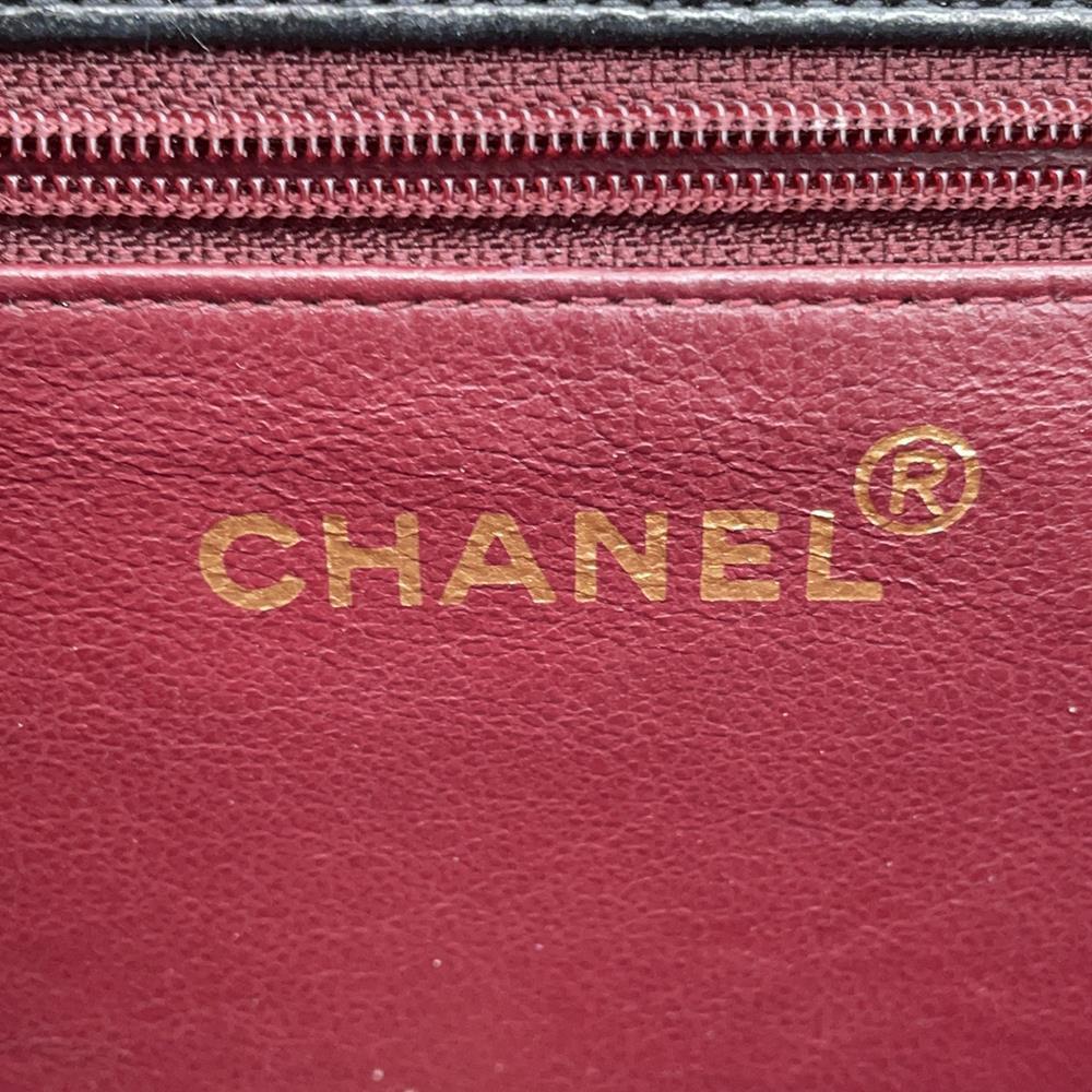 CHANEL Matelasse Push Lock ChainShoulder Bag Black Lambskin
