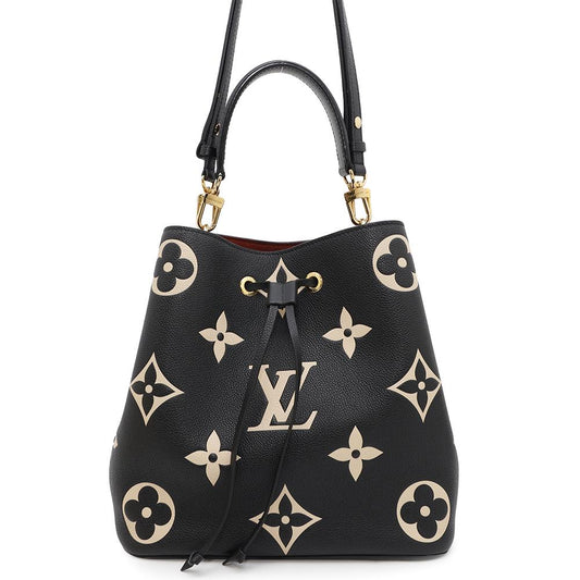 LOUIS VUITTON Neonoe Noir/BeigeM45497 Bicolor Monogram Empreinte Leather Size MM