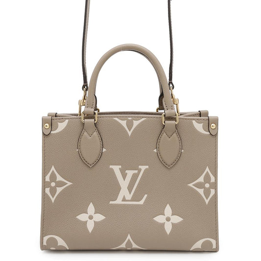 LOUIS VUITTON Onthego Tourterelle claimM45779 Bicolor Monogram Empreinte Leather Monogram Giant Size PM