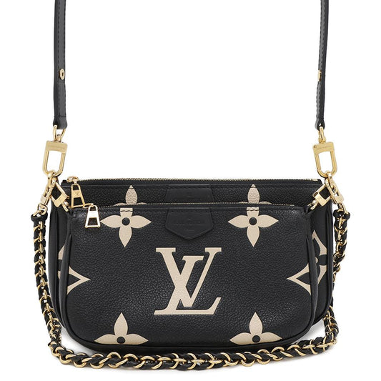 LOUIS VUITTON Multi Pochette Accessoires Black/CreamM45777 Monogram Empreinte Leather