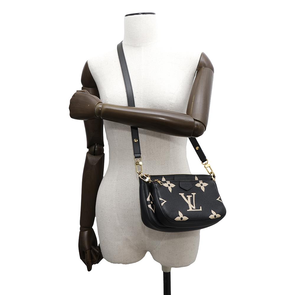 LOUIS VUITTON Multi Pochette Accessoires Black/CreamM45777 Monogram Empreinte Leather