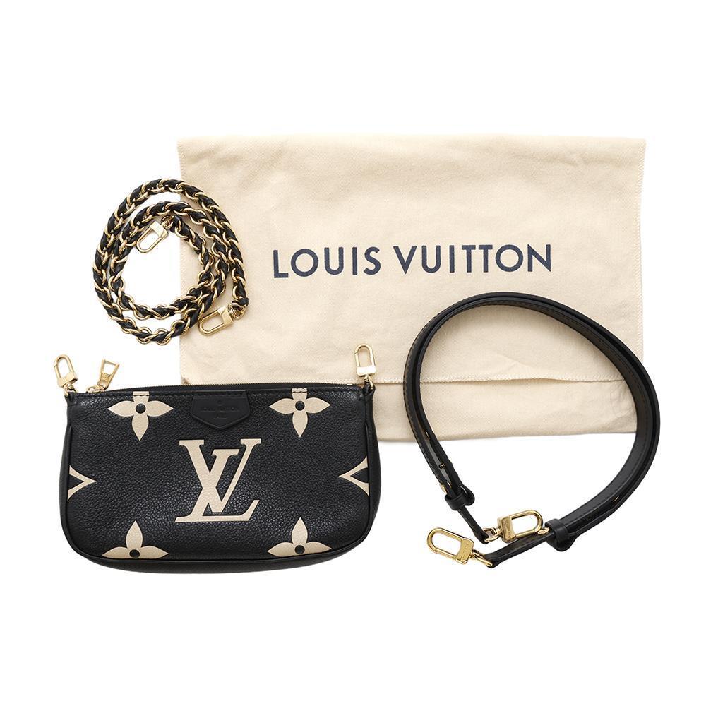 LOUIS VUITTON Multi Pochette Accessoires Black/CreamM45777 Monogram Empreinte Leather