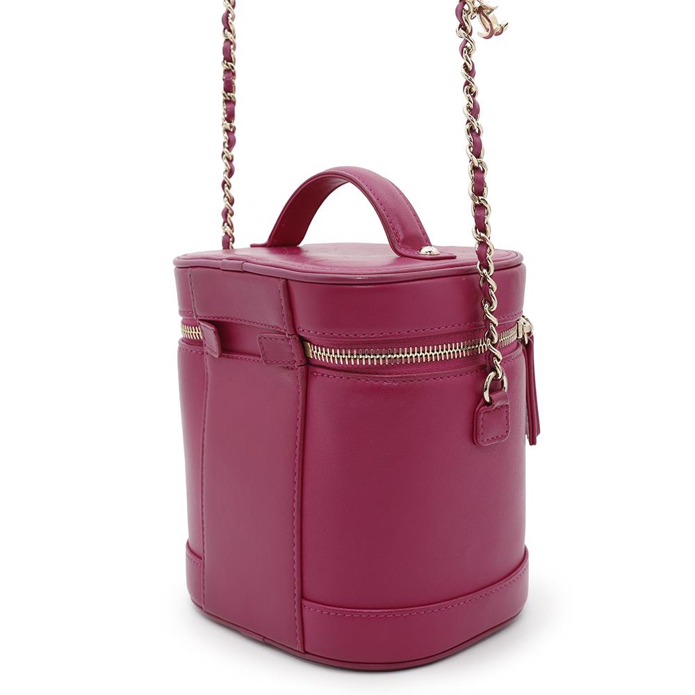 CHANEL CC Logo Vanity ChainShoulder Bag PurpleAS0323 Lambskin