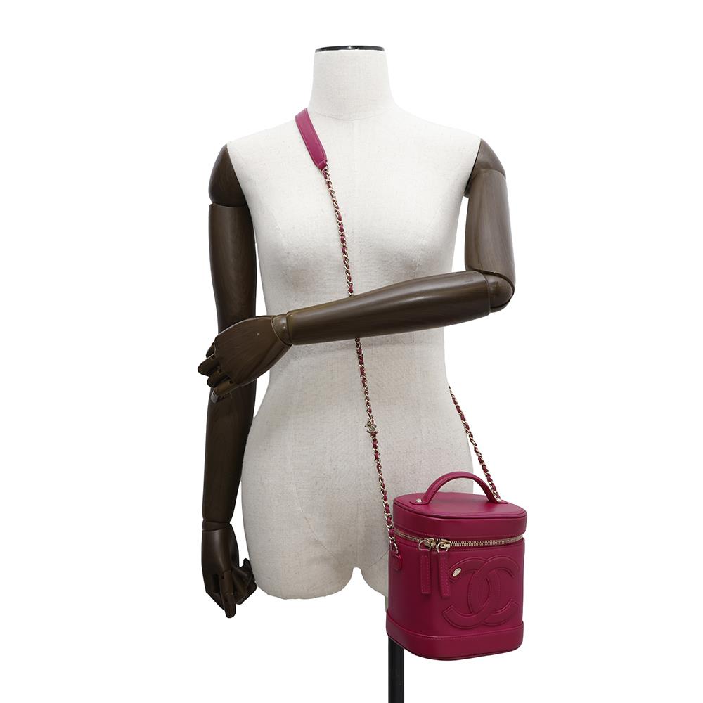 CHANEL CC Logo Vanity ChainShoulder Bag PurpleAS0323 Lambskin