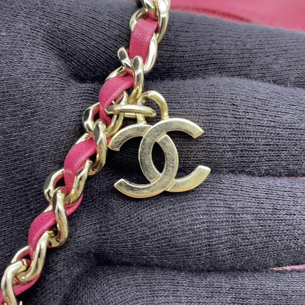 CHANEL CC Logo Vanity ChainShoulder Bag PurpleAS0323 Lambskin