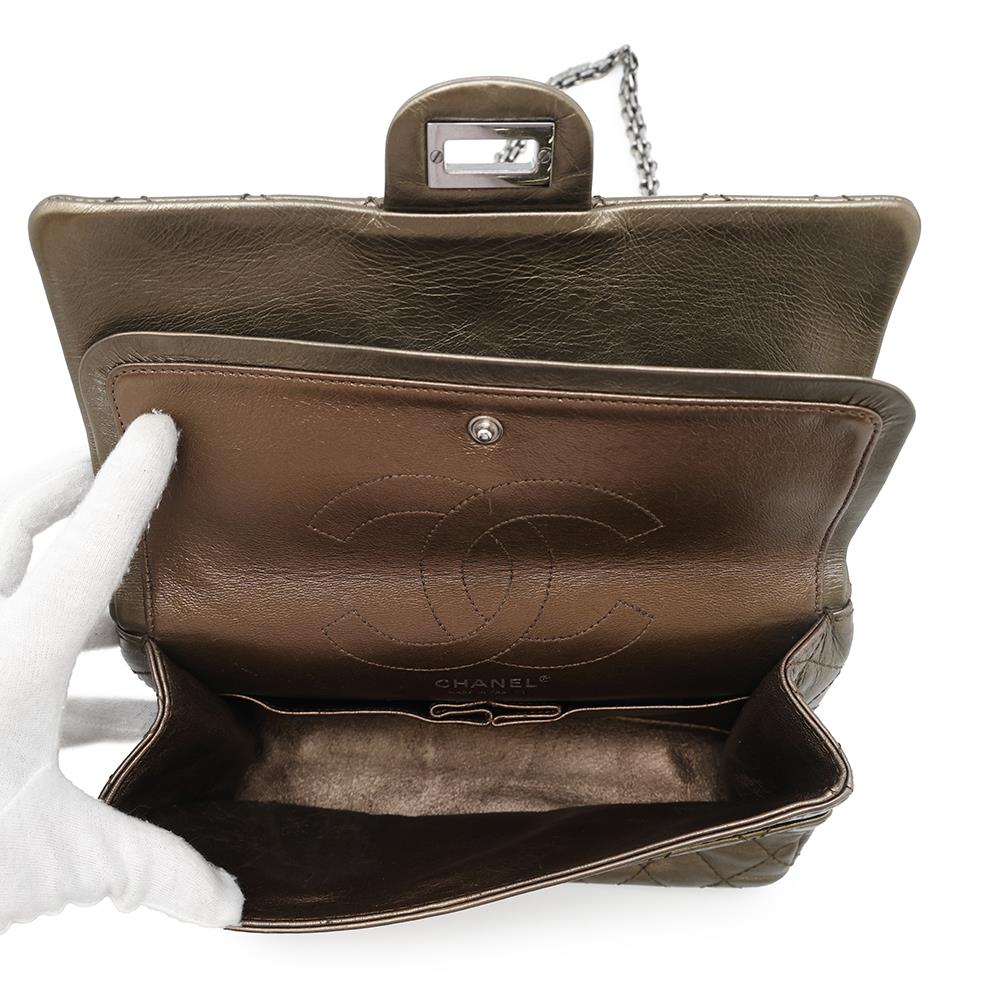 CHANEL 2.55 ChainShoulder Bag Bronze Leather