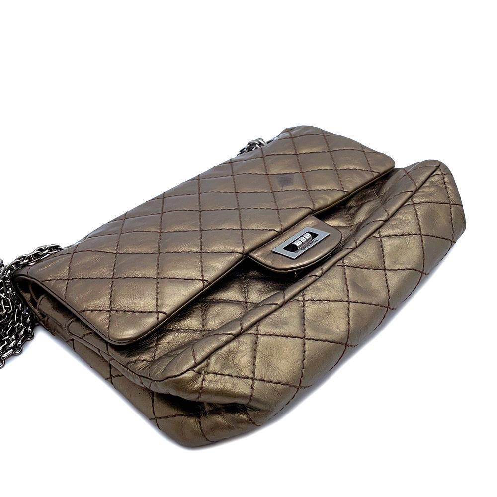 CHANEL 2.55 ChainShoulder Bag Bronze Leather