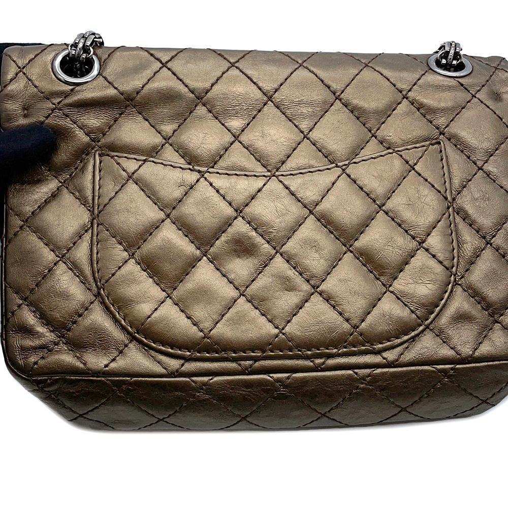 CHANEL 2.55 ChainShoulder Bag Bronze Leather
